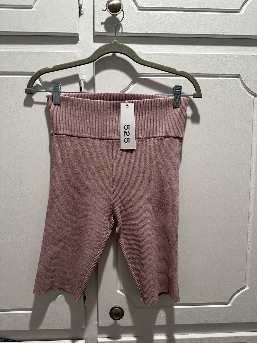 525 America brand Ribbed High-Waist Biker Shorts in the color Quartz.